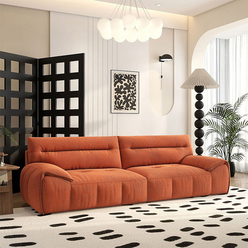 Canapé modulaire 90,55 "orange 100% polyester, Orange, L 90,55 po x P 36,22 po x H 32,68 po