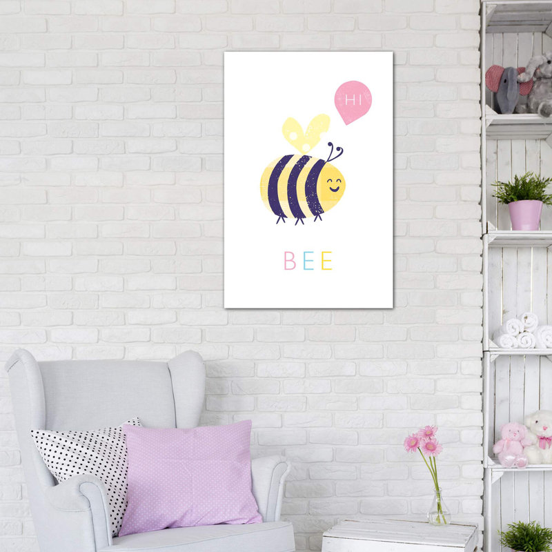 Abeille - imprimé, Toile tendue, Pas de tapis, H 48 po x l 32 po x P 1,5 po