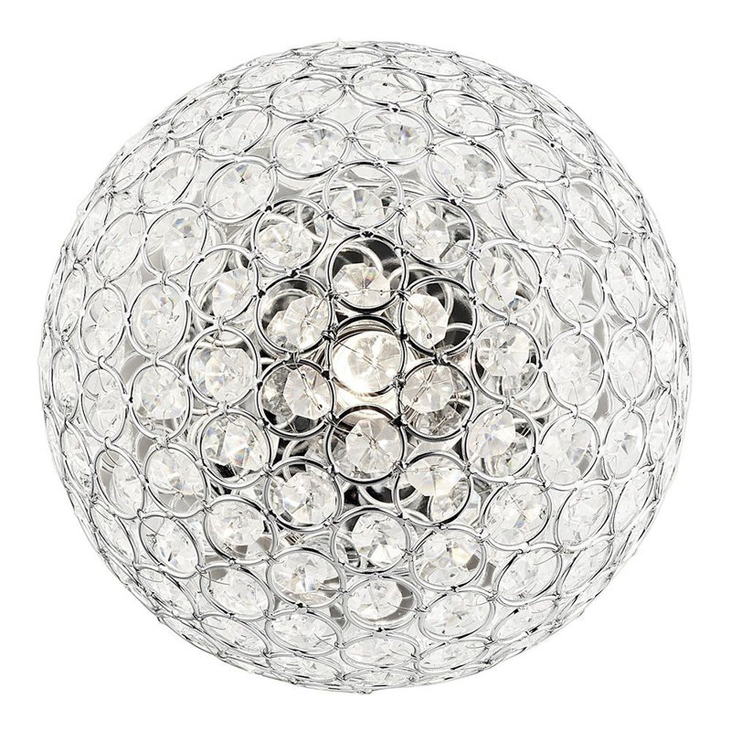 Robert Modern Metal and Clear Beaded Glass IP44 Rated Bathroom Ceiling Light
