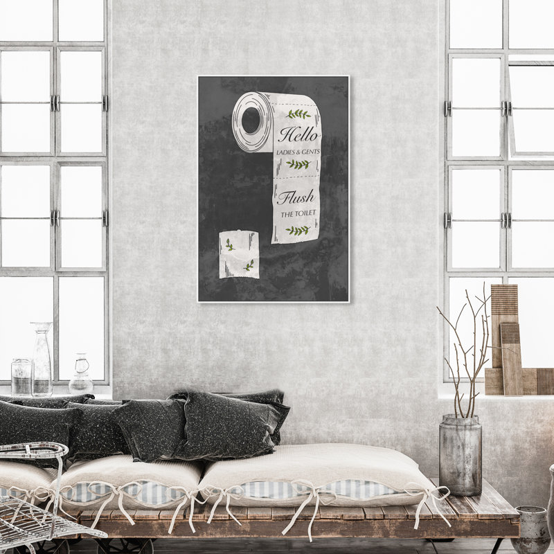 Papier toilette Enough - impression sur toile, Cadre blanc, H 46 po x l 31 po
