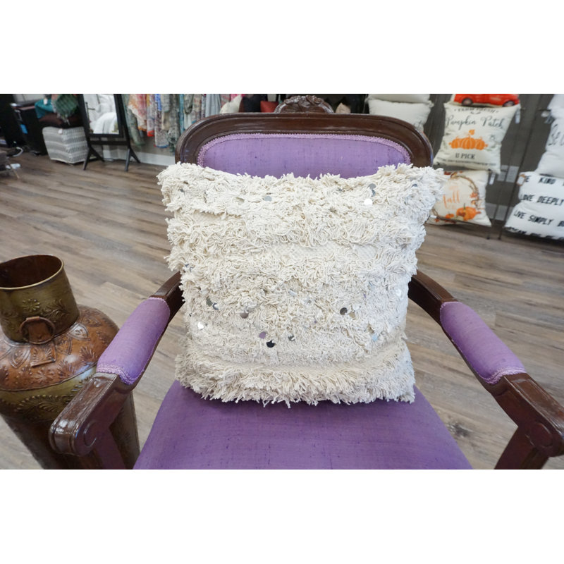 Fringed Cotton Throw Pillow