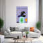 Happy Halloween Witch Playful Whimsical Abstract Cat Landscape Nature Wall Art Print by Sara Coulter - Print-1627944414