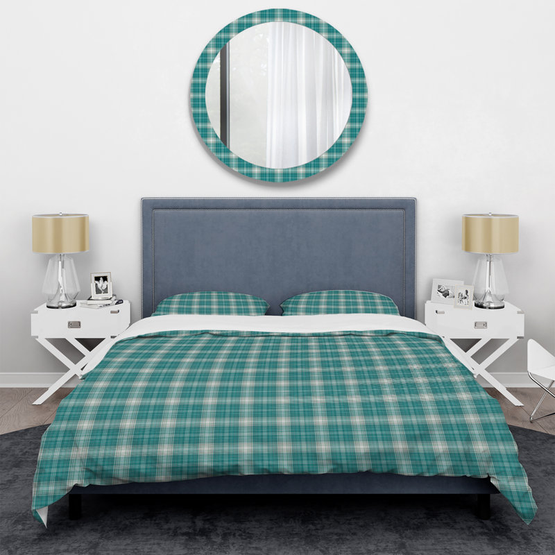 Ensemble de housse de couette en microfibre vert / blanc 3 pièces, Housse de couette simple + 1 taie décorative stan