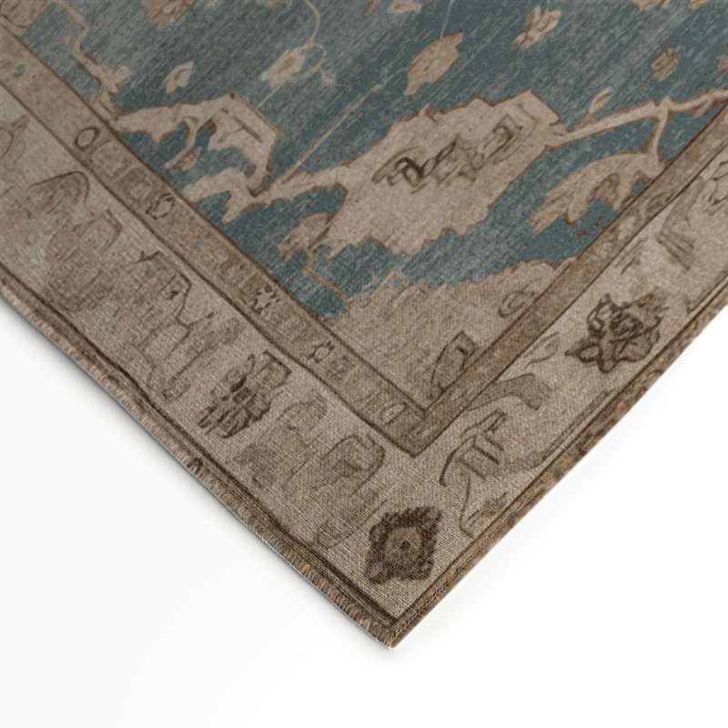 Overdyed Gray Indoor and Outdoor Area Rug, Rectangle 3' x 5'