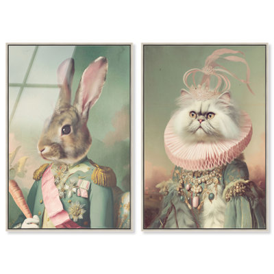 «Royal Fluff», reproduction d'art acrylique par Art Remedy, ensemble de 2