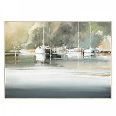 Marina Morning - Framed Canvas Wall Art