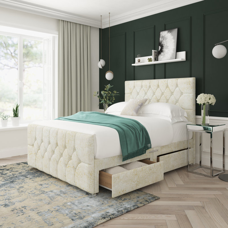 Divan Bed Base, Cream, Single (3')