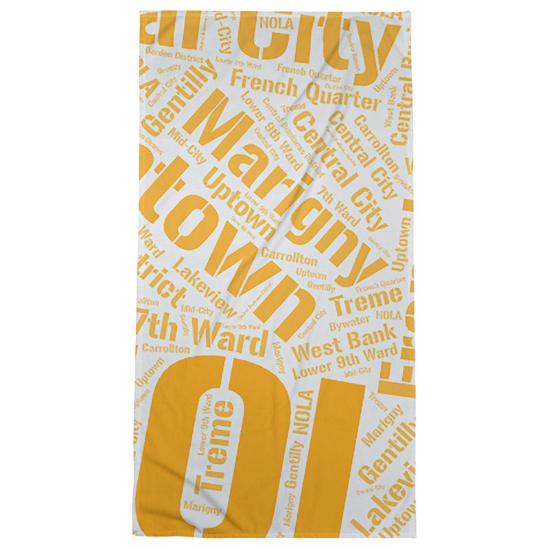 Bath Towel, Orange, Poly/Cotton, New Orleans