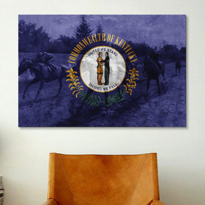 Drapeau du Kentucky, «Derby du Kentucky avec papier grunge», impression sur toile tendue