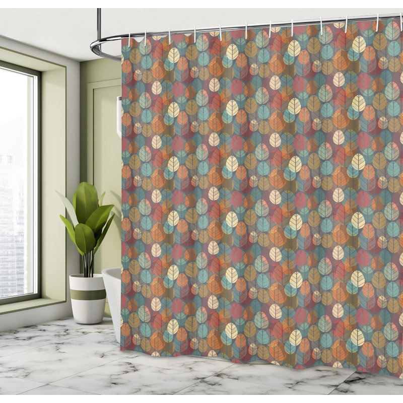 East Urban Home Autumn Shower Curtain Creative Nature Composition, 70"H x 69"W