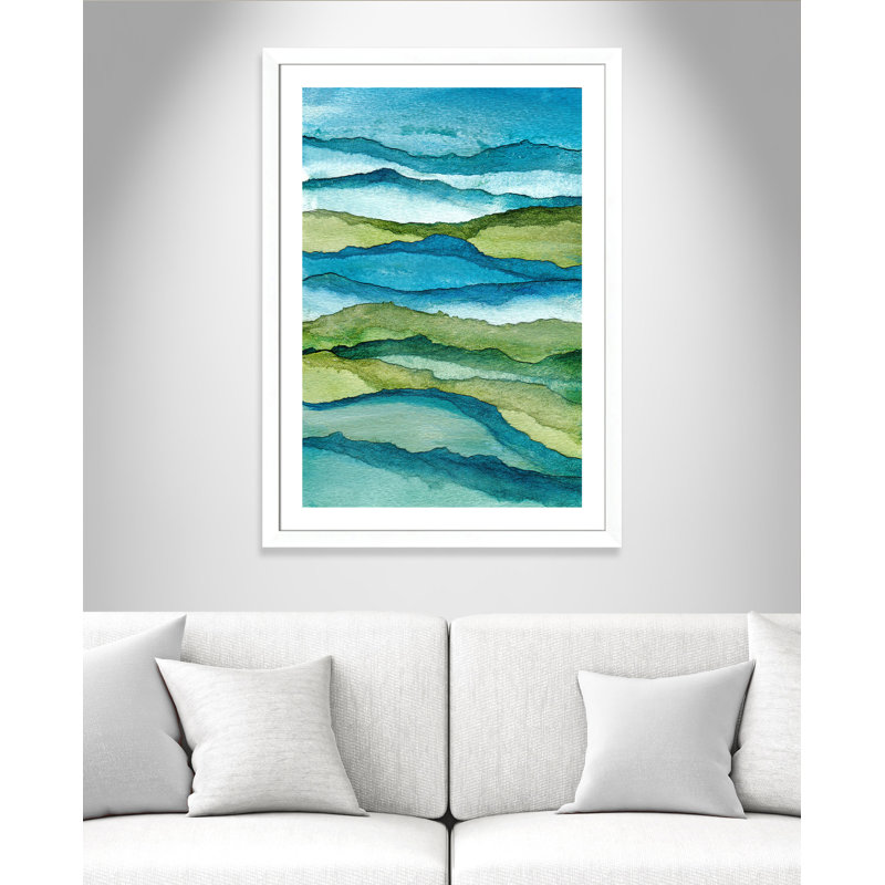 Azariana «Colors of the Coast», reproduction de peinture à l'aquarelle encadrée