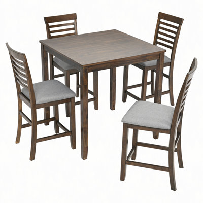 Wooden Dining Square Table, Kitchen Table for Small Space, 4 Person Counter Height Table ONLY THE TABLE