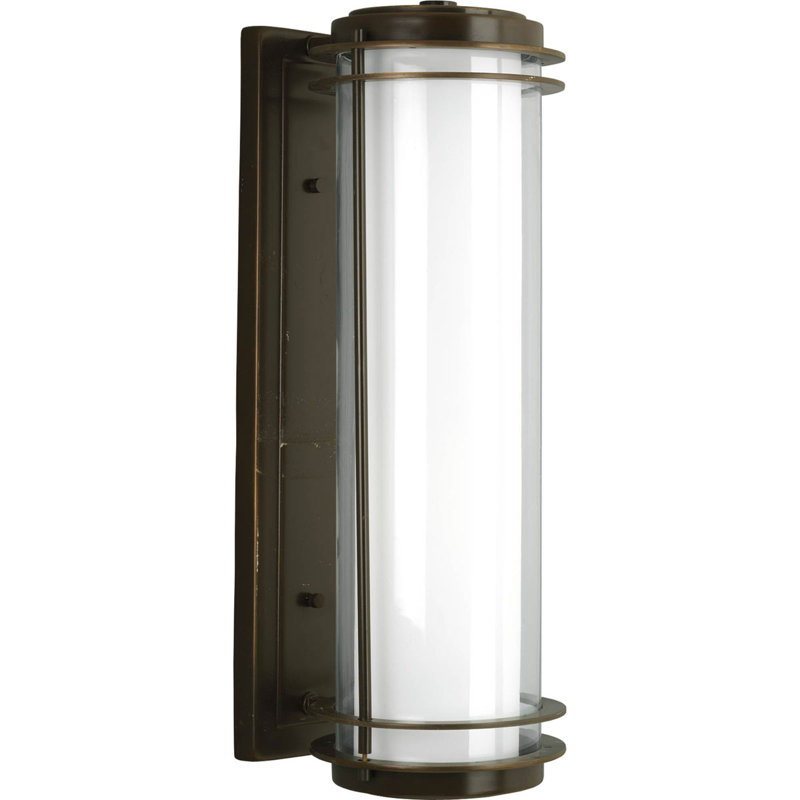 Lanterne murale d'extérieur en bronze huilé à 2 ampoules Rawson, Grand