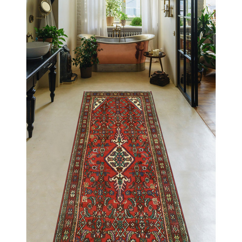 Khusbu Distressed Halit Red Runner