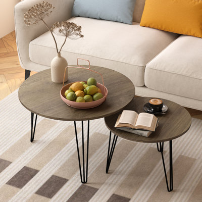 Table basse 28,38 po de style rustique brun. Pour salon, bureau, appartement, chambre d'amis, plateau de table en bois, chambre à coucher,