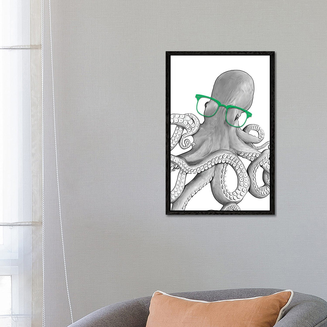 Octopus With Green Glasses von Printable Lisa's Pets - Gallery-Wrapped Canvas Giclée