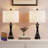 24" Black Modern Metal Table Lamp With Usb Ports