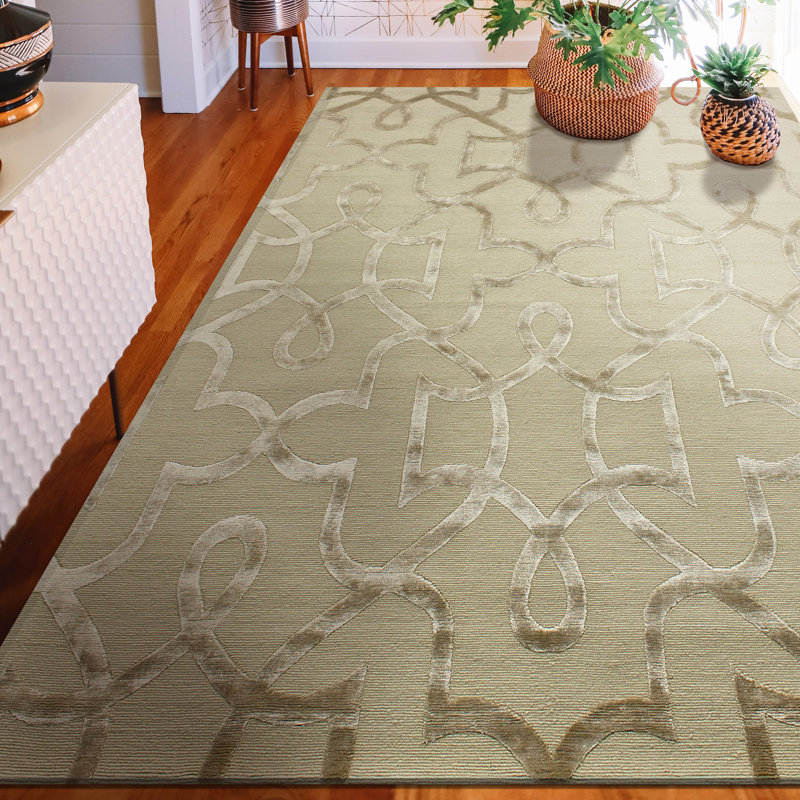 Geometric Area Rug in Sand/Brown, Rectangle 6' x 9'