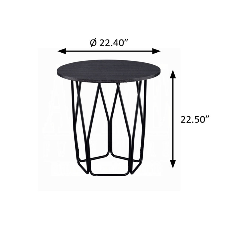 22.40" W End Table, Espresso & Black
