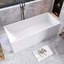 Baignoire de trempage autoportante à surface solide pour salle de bain, blanc mat