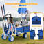 Blue 500lbs All-terrain Beach Wagon – 150l, 9" Pvc Wheels, Collapsible With Cooler & Bags