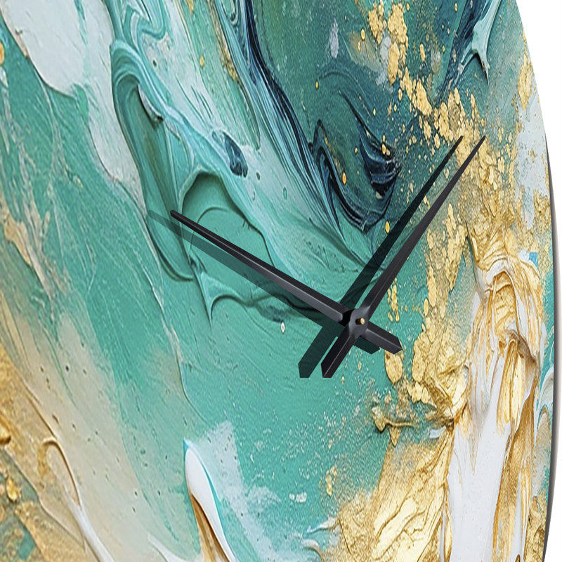 Horloge murale Golden Ocean Waves, Grand
