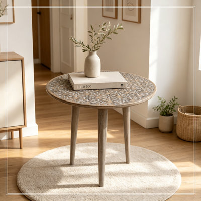 Table de bout ronde avec pieds robustes