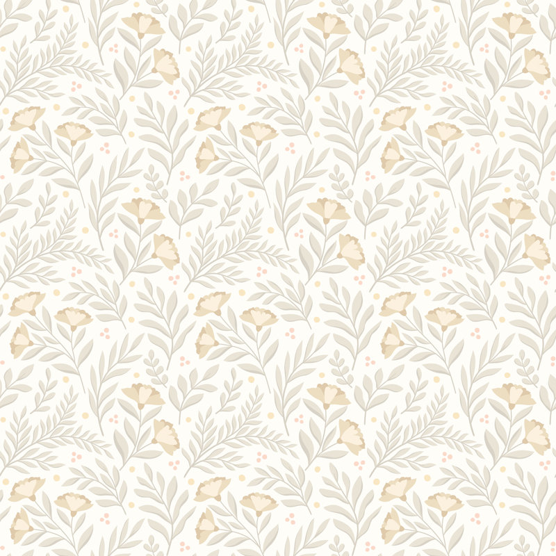 Petite Posy Seafoam Smooth Matt Wallpaper, Grey