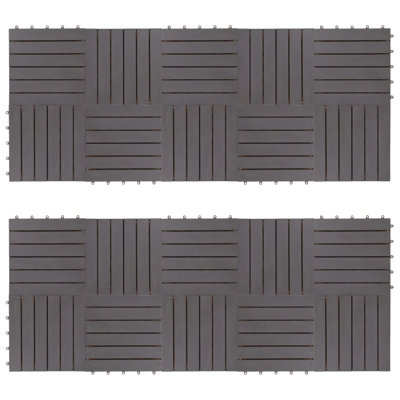 Ralayah Decking Tiles 11.8" x 11.8" Solid Wood