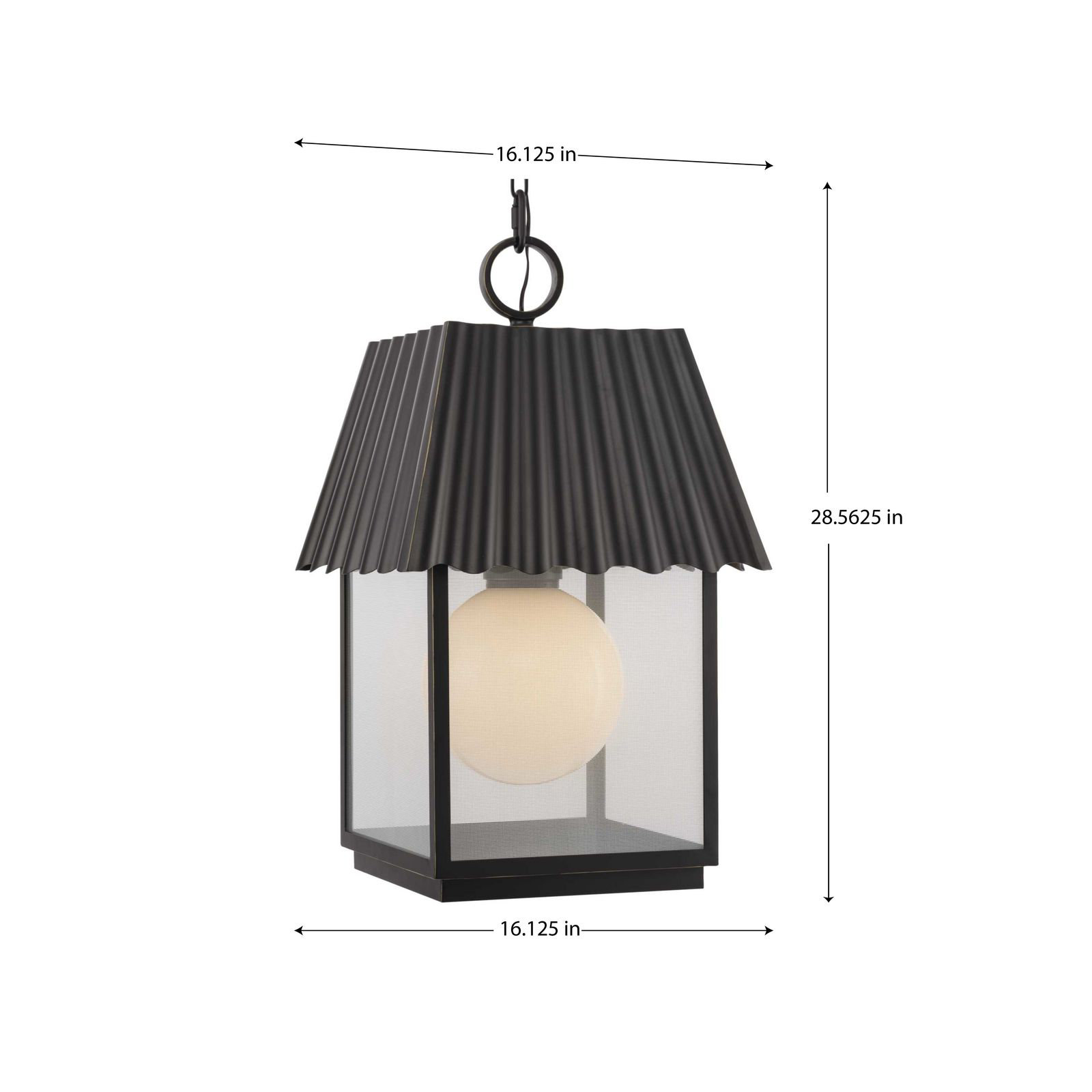 Godin Transparent Outdoor Hanging Lantern, Oil Rubbed Bronze