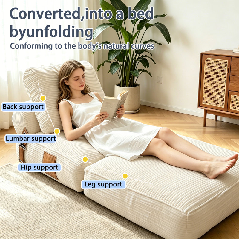 Boneless Folding Sofa Bed,Convertible Sleeper Chair Bed with Pillow,Portable Futon Small Couches for Small Spaces, Living Room,Apartment,Compression Packaging