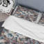 Ensemble de housse de couette en microfibre brun / blanc 3 pièces