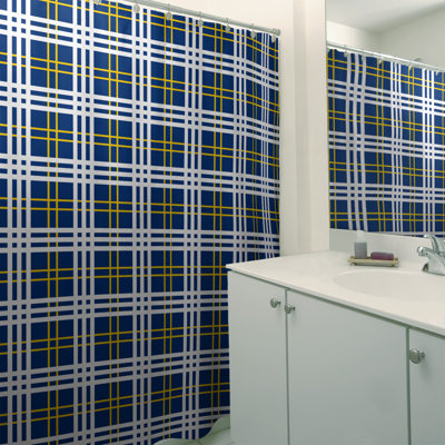 Plaid Shower Curtain with Liner Included