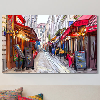 « restaurants », reproduction d’art sur toile tendue