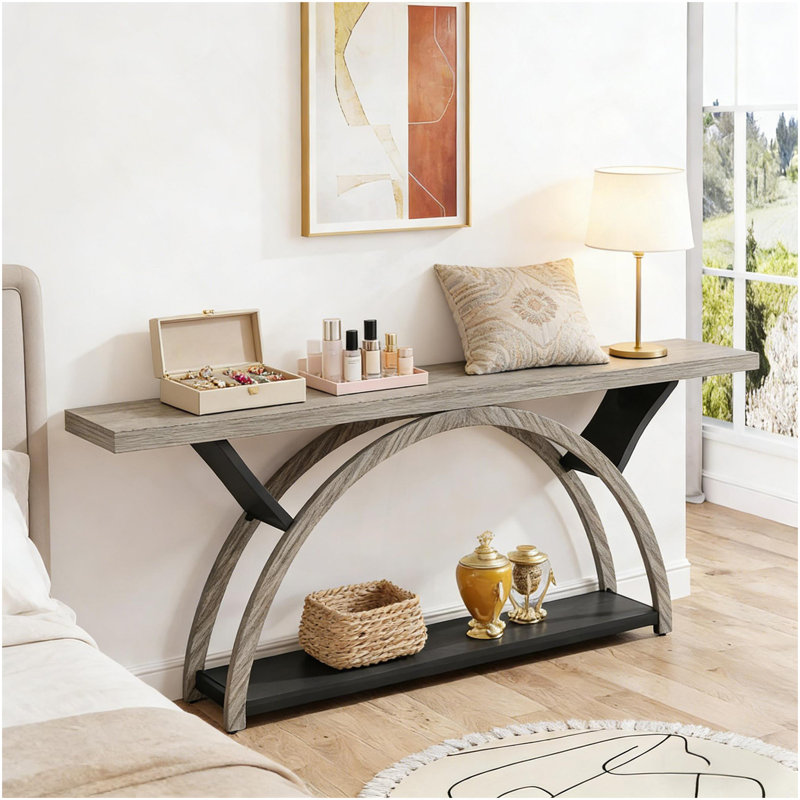 Table d'appoint à 2 niveaux, table de vestibule, table console