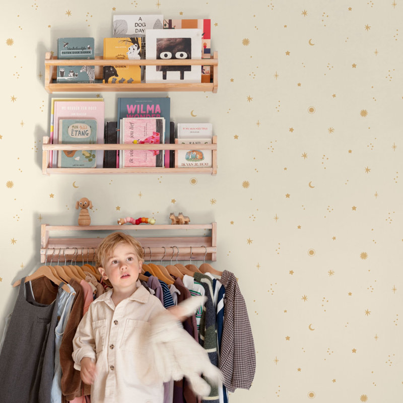 Little Dreamers Collection Stylish Stars Wallpaper Roll, Beige