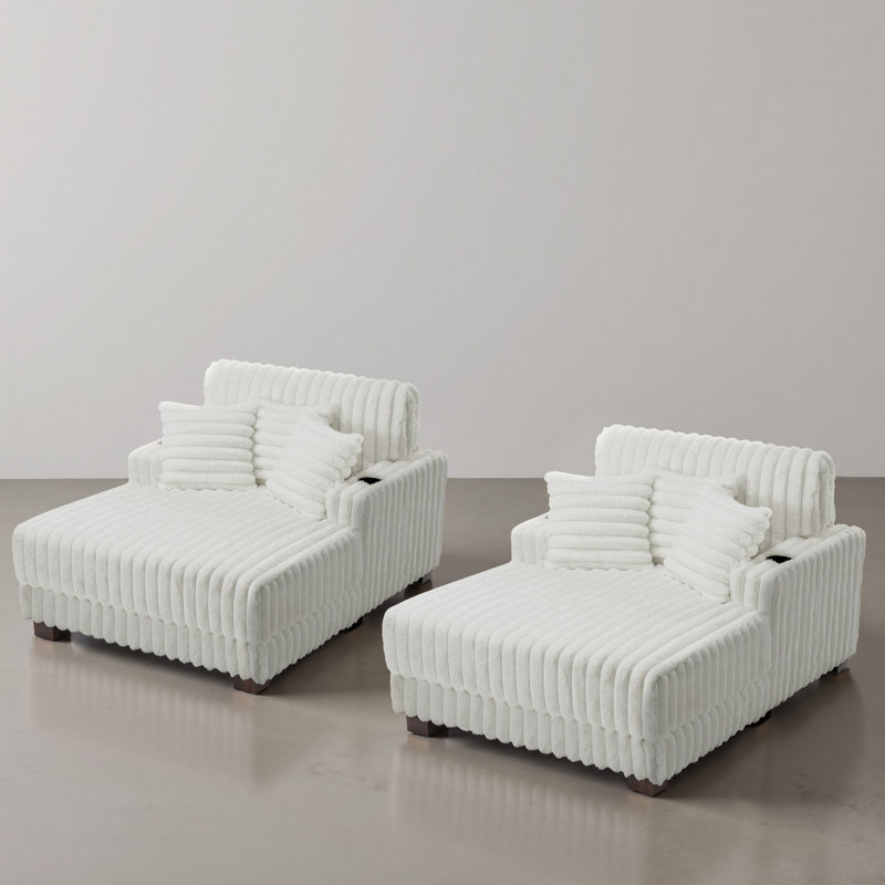 Upholstered Chaise Lounge, Beige