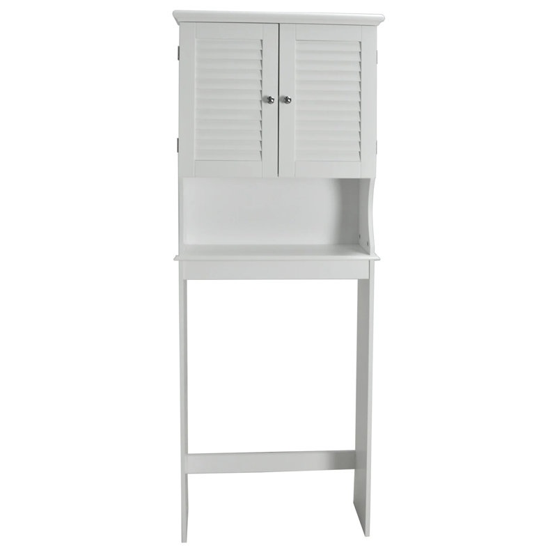  Louvered Over-The-Toilet Space Saver Cabinet, Adjustable Shelf, White
