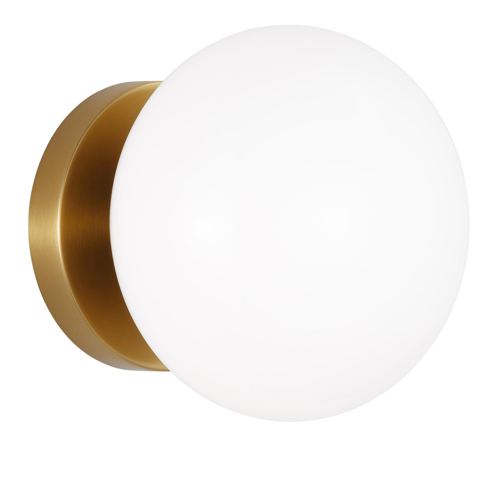 Vibi Single Light Dimmable Flush Mount Sconce, Burnished Brass