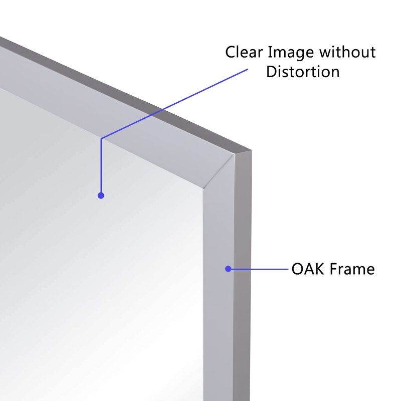 Neako Solid Wood Wall Mirror, Gray