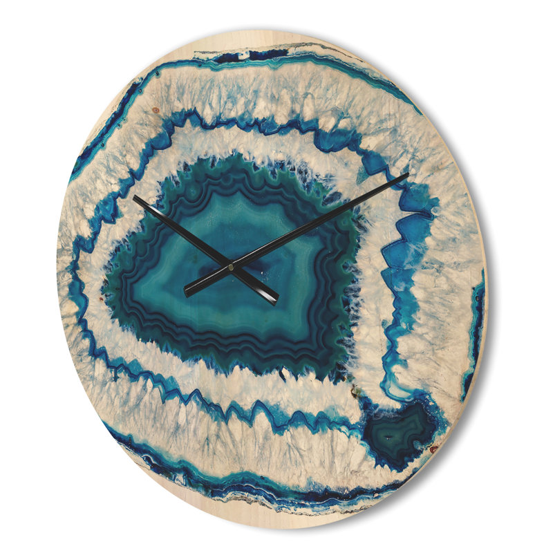 Horloge murale moderne Blue Agate Crystal I, Petit
