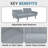 33.85" Modern Futon Sofa Bed, Convertible Sofa Futon, Split Back Linen Sleeper Couch-94889814