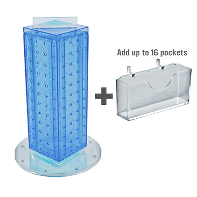 Four-Sided, 16 Pocket, Revolving Pegboard Gift Card Kit for Countertop
