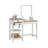 Modern White Vanity Set with Large Mirror and Versatile Storage