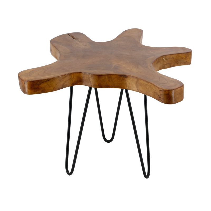 Table d'appoint 23,5 po x 19,5 po x 15,5 po en teck brun