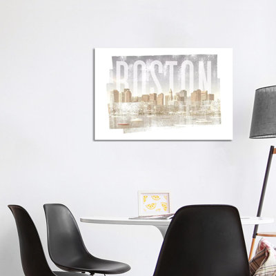 Boston Skyline by Melanie Viola - Wrapped Canvas Print