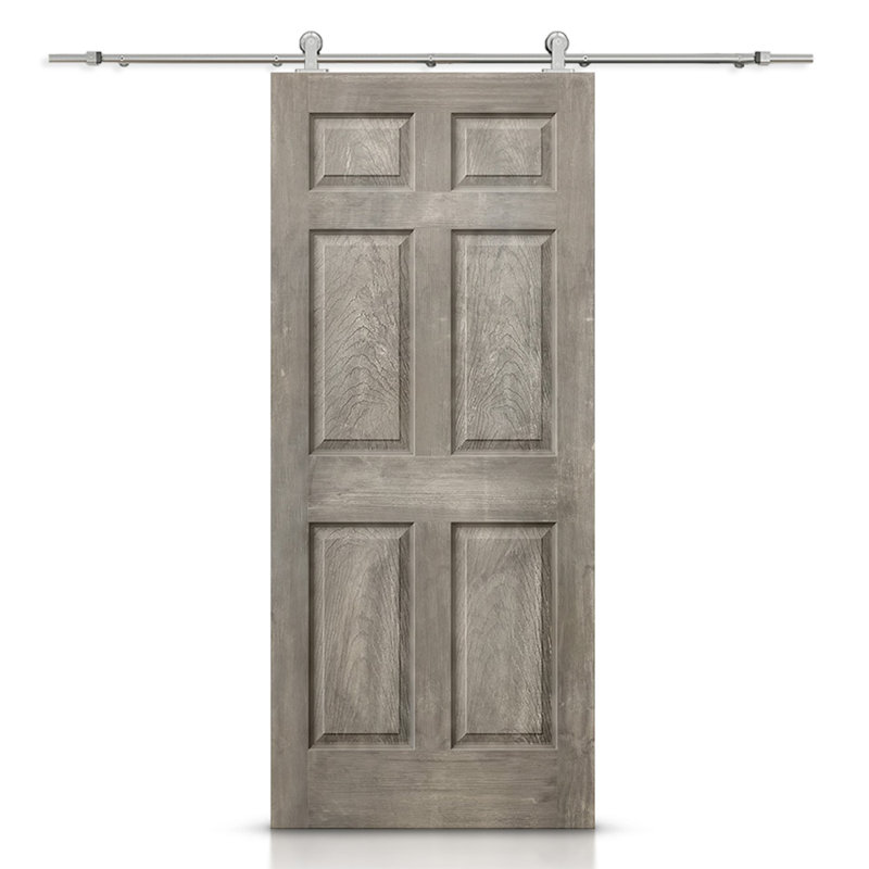 Porte standard lambrissée en bois manufacturé, 30 po x 80 po, Gris rétro