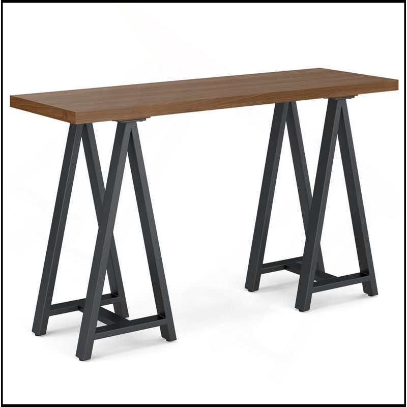 Sawhorse - Solid Walnut Veneer And Metal Console Sofa Table - Walnut