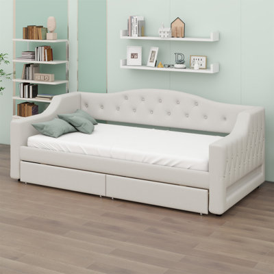 Upholstered Daybed With LED Belt And 2 Drawers by Latitude Run
