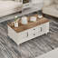 Table basse moderne avec tiroirs et portes de rangement - Table rectangulaire en bois rustique pour le salon-568260824-568260825